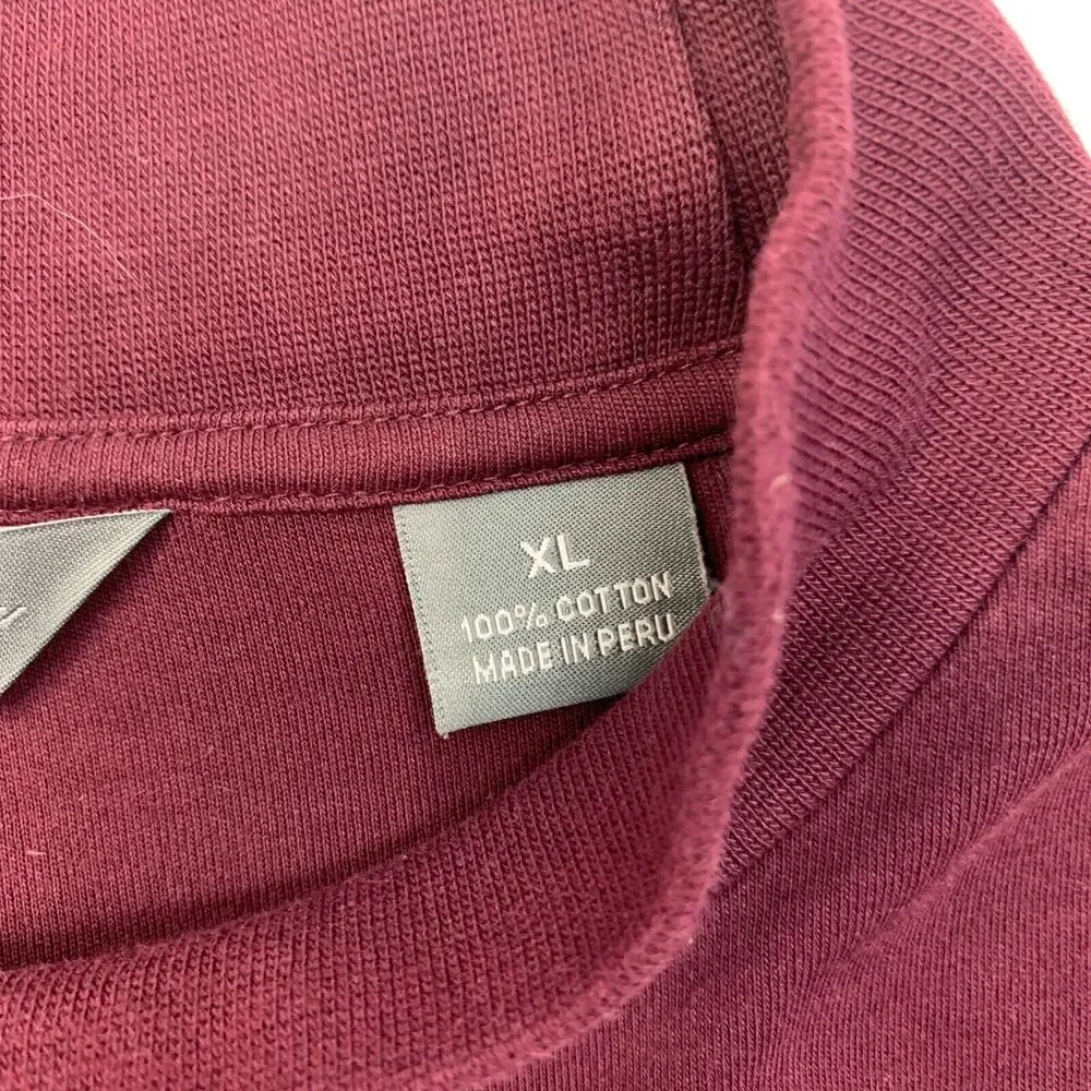 Daniel Cremieux Mock Neck Sweater Mens XL Extra Large Raisin Cotton Lightweight